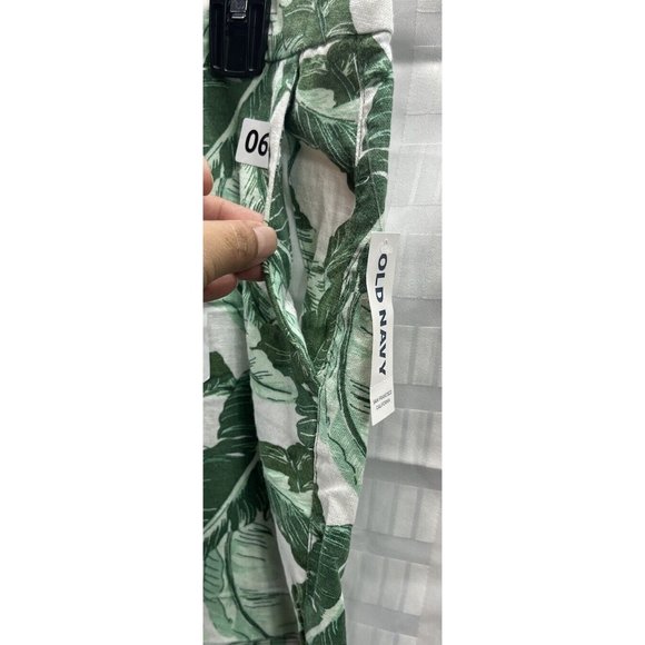 OLD NAVY Shorts Women's Size 10 Green/White Floral All Over Print Linen Summer - Picture 8 of 11